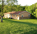 A yellow house